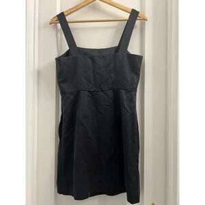 Aritzia Wilfred Rosemond Linen Blend Square neck Mini Dress Black size 4